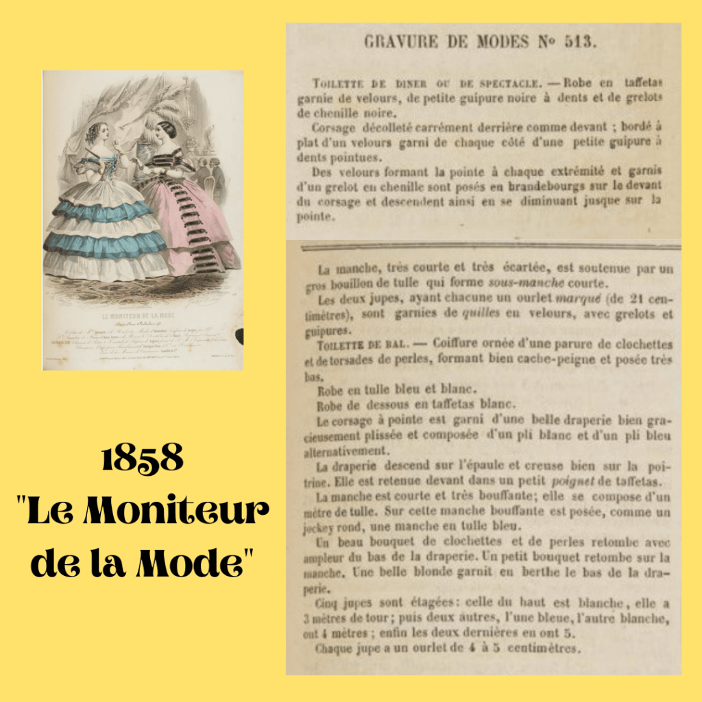1858 Moniteur de la Mode - opis ryciny