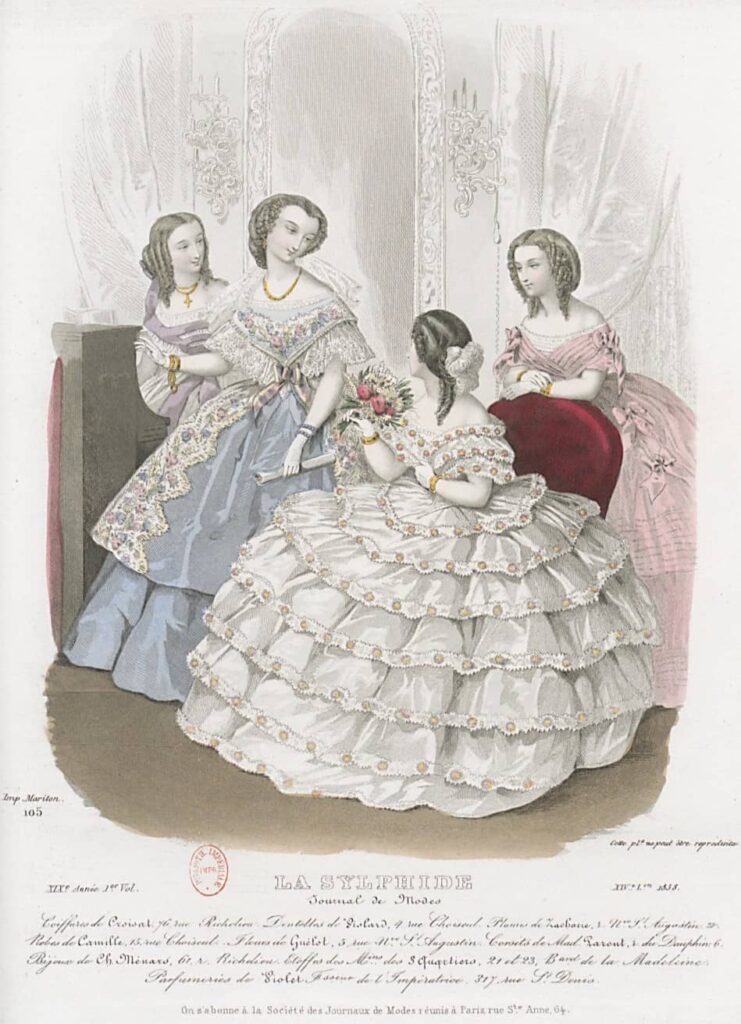 1858 suknia balowa