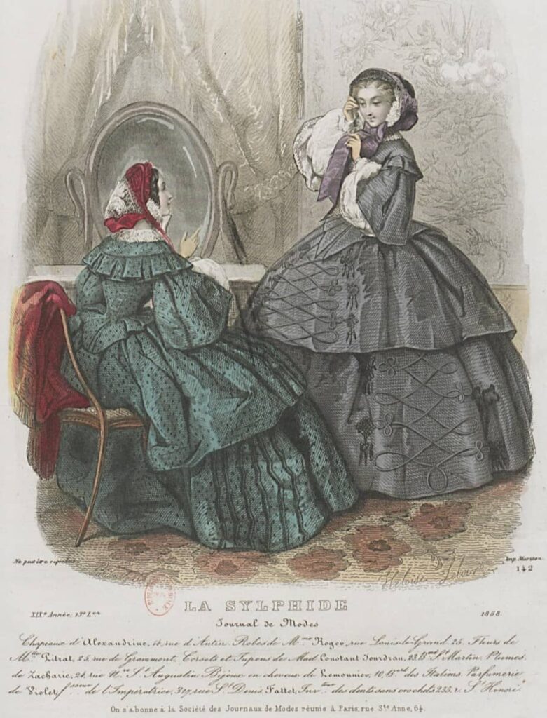 1858 suknie na krynolinie