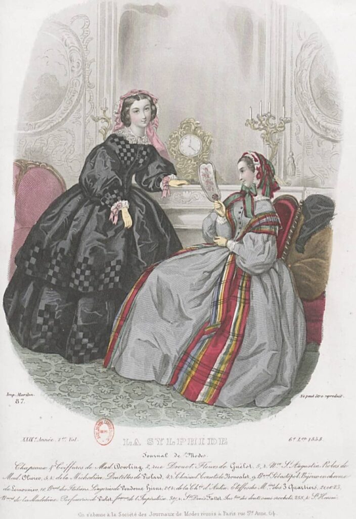 1858 suknie na krynolinach