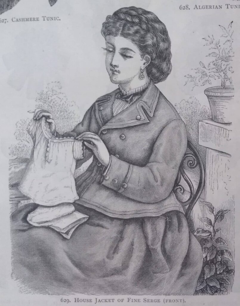 Dama w żakiecie domowym - ilustracja z 1871 roku