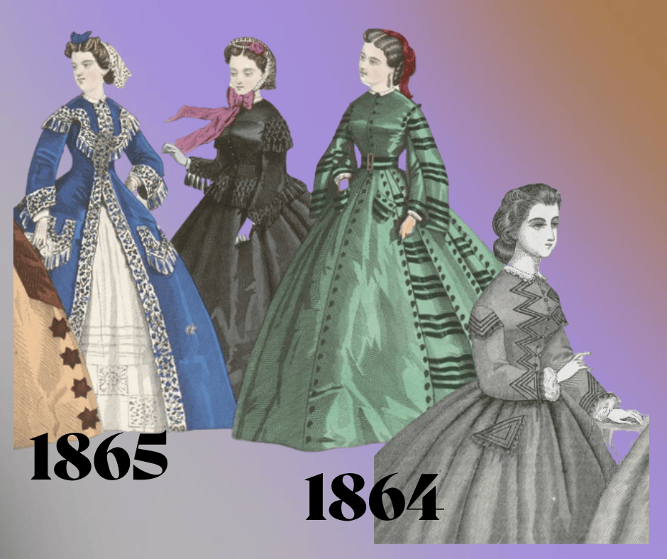 1864-1865 przykłady kieszeni ukośnych